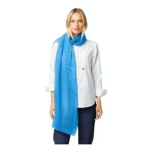 Kerri Rosenthal 100% Cashmere Wrap Scarf Lightning Blue 70"x28" Authentic NWT